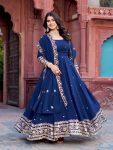 GORGEOUS GEORGETTE THREAD WITH SEQUENCE WORK GOWN BOTTOM WITH DUPATTA FESTIVE WEAR WHOLESALE PRICE ETHNIC GARMENT (7)