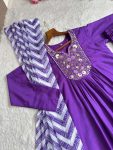 GORGEOUS MUSLIN SILK EMBROIDERY WORK ANARKALI TOP BOTTOM WITH DUPATTA FESTIVE WEAR WHOLESALE PRICE ETHNIC GARMENT (4)