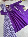 GORGEOUS MUSLIN SILK EMBROIDERY WORK ANARKALI TOP BOTTOM WITH DUPATTA FESTIVE WEAR WHOLESALE PRICE ETHNIC GARMENT (4)