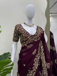 GORGEOUS RANGOLI SILK CODING AND SEQUNCE WORK SAREE WITH UNSTITCHED BLOUSE WEDDING WEAR WHOLESALE PRICE ETHNIC GARMENT (9)