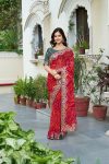 LATEST BANDHEJ PRINTED WITH PITHA & GOTA PATTI WORK SAREE WITH UNSTITCHED BLOUSE FESTIVE WEAR WHOLESALE PRICE ETHNIC GARMENT (7)