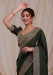 LATEST BLOOMING VICHITRA EMBROIDERY ZARI THREAD WORK SAREE WITH UNSTITCHED BLOUSE DAILY WEAR WHOLESALE PRICE ETHNIC GARMENT (6)