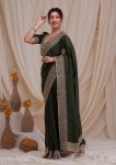 LATEST BLOOMING VICHITRA EMBROIDERY ZARI THREAD WORK SAREE WITH UNSTITCHED BLOUSE DAILY WEAR WHOLESALE PRICE ETHNIC GARMENT (6)