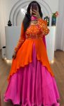 LATEST CHINON EMBROIDERY CODING THREAD SEQUENCE WORK GOWN WITH DUPATTA PARTY WEAR WHOLESALE PRICE ETHNIC GARMENT (5)