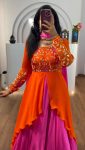 LATEST CHINON EMBROIDERY CODING THREAD SEQUENCE WORK GOWN WITH DUPATTA PARTY WEAR WHOLESALE PRICE ETHNIC GARMENT (5)