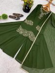 LATEST GEORGETTE EMBROIDERY BEADS WORK TOP PALAZZO WITH DUPATTA FESTIVE WEAR WHOLESALE PRICE ETHNIC GARMENT (6)