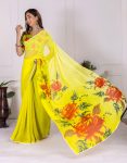 LATEST GEORGETTE LACE BORDER WORK SAREE WITH UNSTITCHED BLOUSE DAILY WEAR WHOLESALE PRICE ETHNIC GARMENT (6)