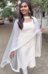 LATEST GEORGETTE SEQUENCE WORK TOP WITH DUPATTA SET  WHITE