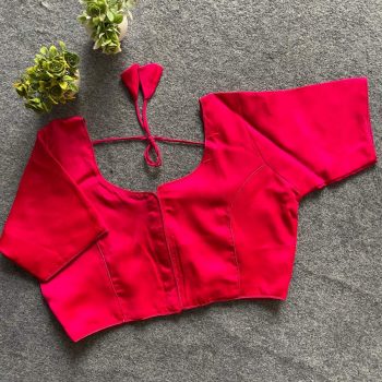 LATEST MALAI SATIN PLAIN STITCHED BLOUSE PINK