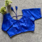 LATEST MALAI SATIN PLAIN STITCHED BLOUSE BLUE
