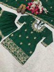 LATEST NATURAL CREPE SEQUENCE EMBROIDERY WORK TOP SHARARA WITH DUPATTA FESTIVE WEAR WHOLESALE PRICE ETHNIC GARMENT (3)