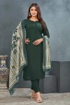 LATEST ROMAN SILK DIGITAL PRINTED TOP BOTTOM WITH DUPATTA  GREEN