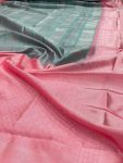 LATEST SOFT LICHI SILK JACQUARD WORK SAREE WITH UNSTITCHED BLOUSE CASUAL WEAR WHOLESALE PRICE ETHNIC GARMENT (10)