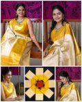 LATEST SOFT LICHI SILK JACQUARD WORK SAREE WITH UNSTITCHED BLOUSE DAILY WEAR WHOLESALE PRICE ETHNIC GARMENT (6)