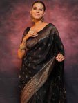LATEST SOFT LICHI SILK JACQUARD WORK SAREE WITH UNSTITCHED BLOUSE SEASONABLE WEAR WHOLESALE PRICE ETHNIC GARMENT (6)