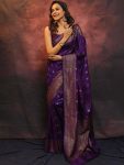 LATEST SOFT LICHI SILK JACQUARD WORK SAREE WITH UNSTITCHED BLOUSE SEASONABLE WEAR WHOLESALE PRICE ETHNIC GARMENT (17)