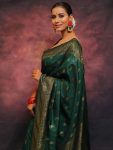 LATEST SOFT LICHI SILK JACQUARD WORK SAREE WITH UNSTITCHED BLOUSE SEASONABLE WEAR WHOLESALE PRICE ETHNIC GARMENT (5)