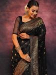 LATEST SOFT LICHI SILK JACQUARD WORK SAREE WITH UNSTITCHED BLOUSE SEASONABLE WEAR WHOLESALE PRICE ETHNIC GARMENT (6)