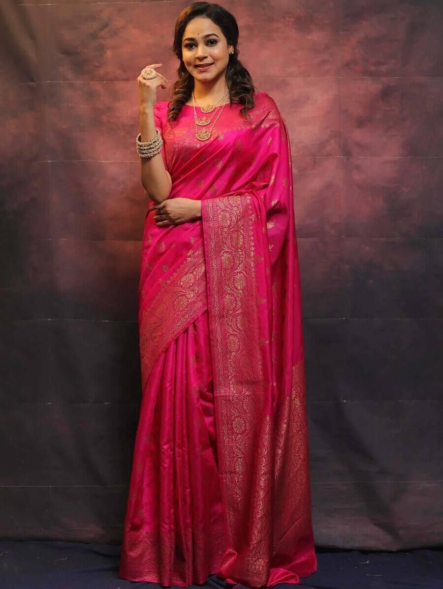LATEST SOFT LICHI SILK JACQUARD WORK SAREE WITH UNSTITCHED BLOUSE SEASONABLE WEAR WHOLESALE PRICE ETHNIC GARMENT (19)