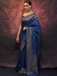 LATEST SOFT LICHI SILK JACQUARD WORK SAREE WITH UNSTITCHED BLOUSE SEASONABLE WEAR WHOLESALE PRICE ETHNIC GARMENT (18)