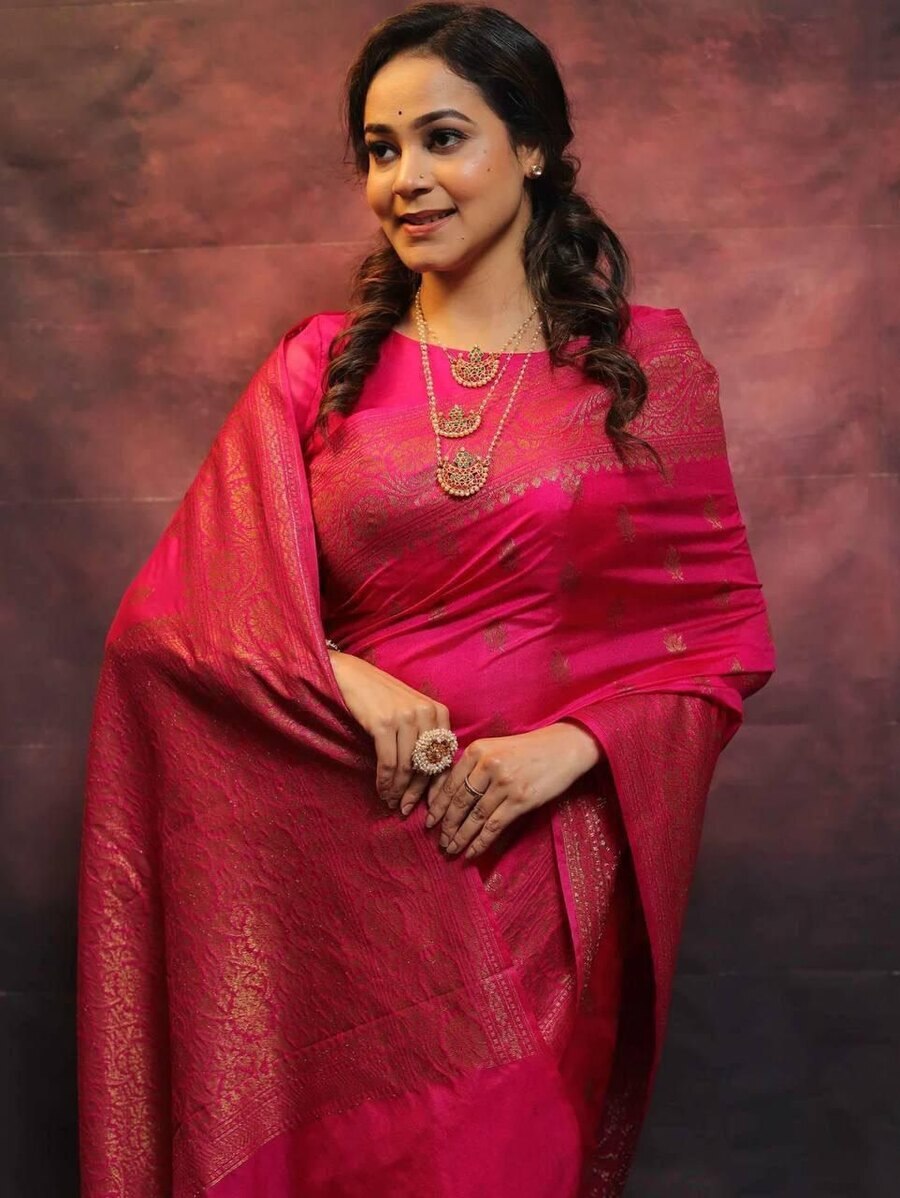 LATEST SOFT LICHI SILK JACQUARD WORK SAREE WITH UNSTITCHED BLOUSE SEASONABLE WEAR WHOLESALE PRICE ETHNIC GARMENT (9)