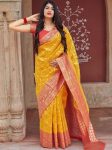 LATEST SOFT LICHI SILK JACQUARD WORK SAREE WITH UNSTITCHED BLOUSE WEDDING WEAR WHOLESALE PRICE ETHNIC GARMENT (5)