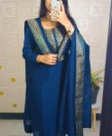 LATEST VICHITRA JACQUARD LACE BORDER WORK  TOP WITH DUPATTA
