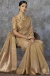 LETEST KHADI COTTON WEAVING WORK SAREE WITH UNSTITCHED BLOUSE CREAM