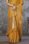 LETEST KHADI COTTON WEAVING WORK SAREE WITH UNSTITCHED BLOUSE WEEDING WEAR WHOLESALE PRICE ETHNICGARMENT (5)
