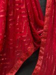 LUXURY GEORGETTE EMBROIDERY SEQUENCE WORK LACE WITH PIPING SAREE WITH UNSTITCHED BLOUSE PARTY WEAR WHOLESALE PRICE ETHNIC GARMENT (30)