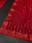 LUXURY GEORGETTE EMBROIDERY SEQUENCE WORK LACE WITH PIPING SAREE WITH UNSTITCHED BLOUSE PARTY WEAR WHOLESALE PRICE ETHNIC GARMENT (30)