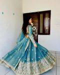 LUXURY HEAVY FANDY SILK SEQUENCE THREAD & ZARI EMBROIDERY WORK LEHENGA CHOLI WITH DUPATTA RECEPTION WEAR WHOLESALE PRICE ETHNIC GARMENT (5)