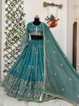 LUXURY HEAVY FANDY SILK SEQUENCE THREAD & ZARI EMBROIDERY WORK LEHENGA CHOLI WITH DUPATTA RECEPTION WEAR WHOLESALE PRICE ETHNIC GARMENT (5)