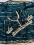 LUXURY PURE JIMMY CHOO SATIN SEQUENCE ZARI WORK SAREE WITH STITCHED BLOUSE WEDDING WEAR WHOLESALE PRICE ETHNIC GARMENT (11)