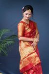 LUXURY SOFT LICHI SILK JACQUARD WORK SAREE WITH UNSTITCHED BLOUSE RECEPTION WEARWHOLESALE PRICE ETHNIC GARMENT (1)