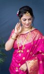 LUXURY SOFT LICHI SILK JACQUARD WORK SAREE WITH UNSTITCHED BLOUSE RECEPTION WEARWHOLESALE PRICE ETHNIC GARMENT (15)