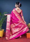 LUXURY SOFT LICHI SILK JACQUARD WORK SAREE WITH UNSTITCHED BLOUSE RECEPTION WEARWHOLESALE PRICE ETHNIC GARMENT (15)