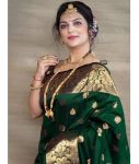 LUXURY SOFT LICHI SILK JACQUARD WORK SAREE WITH UNSTITCHED BLOUSE RECEPTION WEARWHOLESALE PRICE ETHNIC GARMENT (4)