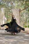 MODERN GEORGETTE PLAIN FRILL WORK GOWN WITH SEQUENCE EMBROIDERY WORK DUPATTA PARTY WEAR WHOLESALE PRICE ETHNICGARMENT (67)