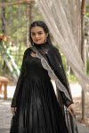 MODERN GEORGETTE PLAIN FRILL WORK GOWN WITH SEQUENCE EMBROIDERY WORK DUPATTA PARTY WEAR WHOLESALE PRICE ETHNICGARMENT (67)