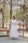 MODERN GEORGETTE PLAIN FRILL WORK GOWN WITH SEQUENCE EMBROIDERY WORK DUPATTA PARTY WEAR WHOLESALE PRICE ETHNICGARMENT (50)