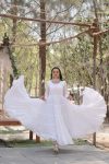 MODERN GEORGETTE PLAIN FRILL WORK GOWN WITH SEQUENCE EMBROIDERY WORK DUPATTA PARTY WEAR WHOLESALE PRICE ETHNICGARMENT (50)