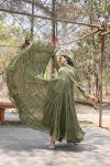 MODERN GEORGETTE PLAIN FRILL WORK GOWN WITH SEQUENCE EMBROIDERY WORK DUPATTA PARTY WEAR WHOLESALE PRICE ETHNICGARMENT (54)