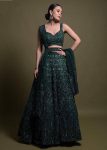 MODERN NET SEQUENCE THREAD & DORI WORK LEHENGA CHOLI WITH DUPATTA WEDDING WEAR WHOLESALE PRICE ETHNIC GARMENT (9)