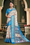 MODERN PURE PACHMINA PRINT SILK SAREE WITH UNTITCHED BLOUSE WEDDING WEAR WHOLESALE PRICE ETHNICGARMENT (2)