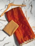 MODERN SOFT FANDY CHIFFON SEQUENCE LACE BORDER SAREE WITH UNSTITCHED BLOUSE CASUAL WEAR WHOLESALE PRICE ETHNIC GARMENT (3)
