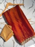 MODERN SOFT FANDY CHIFFON SEQUENCE LACE BORDER SAREE WITH UNSTITCHED BLOUSE CASUAL WEAR WHOLESALE PRICE ETHNIC GARMENT (3)