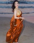 MODERN SOFT FANDY CHIFFON SEQUENCE LACE BORDER SAREE WITH UNSTITCHED BLOUSE CASUAL WEAR WHOLESALE PRICE ETHNIC GARMENT (3)