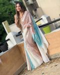 MODERN SOFT GEORGETTE SHADED SEQWANCE WORK SAREE WITH UNSTITCHED BLOUSE PARTY WEAR WHOLESALE PRICE ETHNICGARMENT (5)