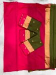 MODERN SOFT LICHI SILK JACQUARD WORK SAREE WITH UNSTITCHED BLOUSE CASUAL WEAR WHOLESALE PRICE ETHNIC GARMENT (4)